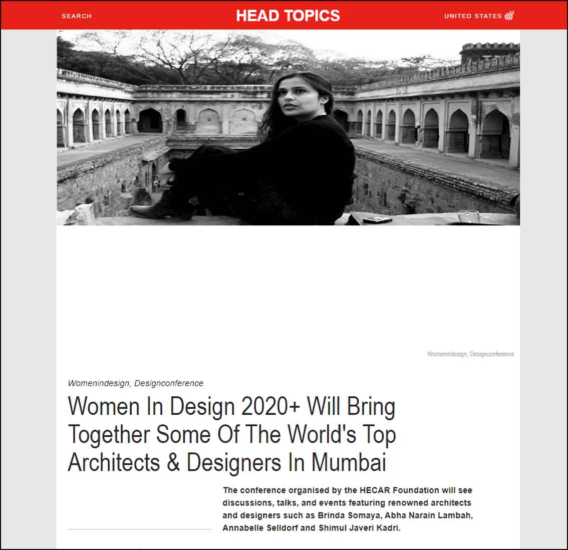 Women In Design 2020+ Will bring Togther some of the World's top Architects & Designers In Mumbai, Head Topics